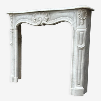 Louis XVI style half-moon fireplace in marble circa 1880