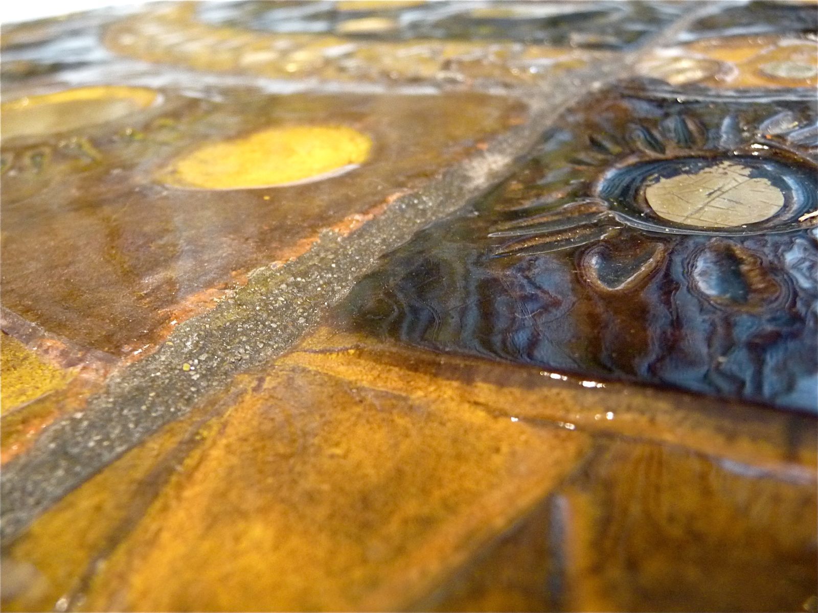 Large Round Ceramic Art tiled coffee table by Renate Rhein, Germany 1960s