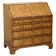 Antique George II bureau from 1740 in walnut, rosewood, and leather.