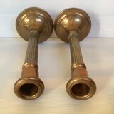 Pair of old brass candle holders