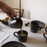 Black stoneware pitcher