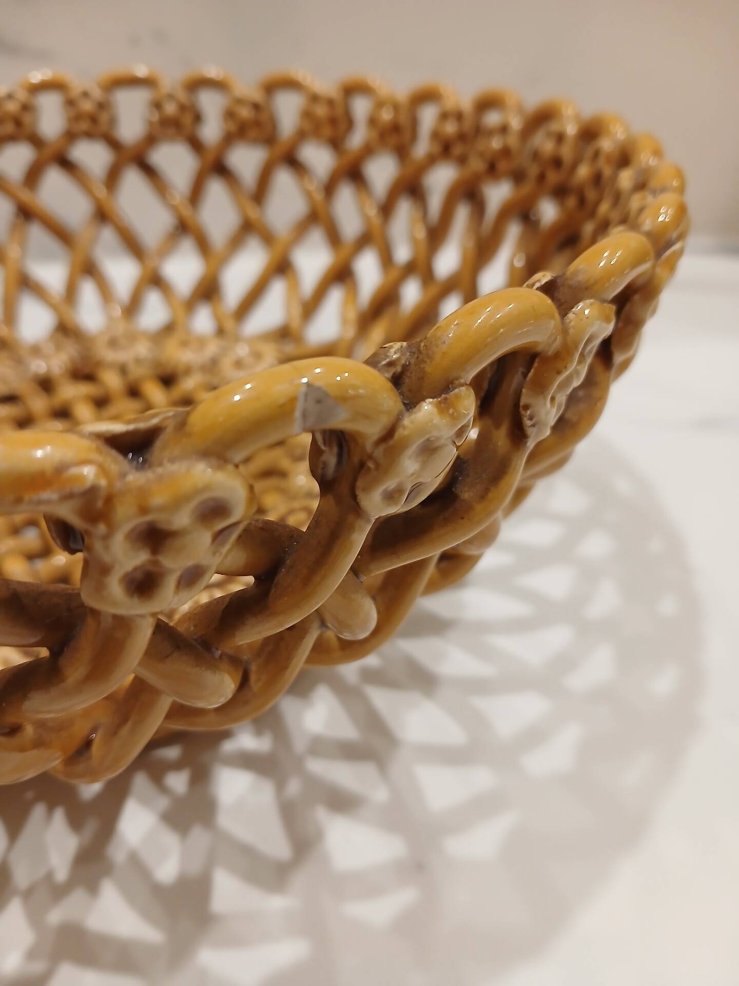 Openwork ceramic basket Pichon Uzès – 1960s