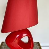 Red ceramic lamp drimmer modernist lampshade