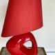 Red ceramic lamp drimmer modernist lampshade