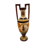 Amphora vase in quimper earthenware