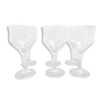Lot de 6 verres art déco