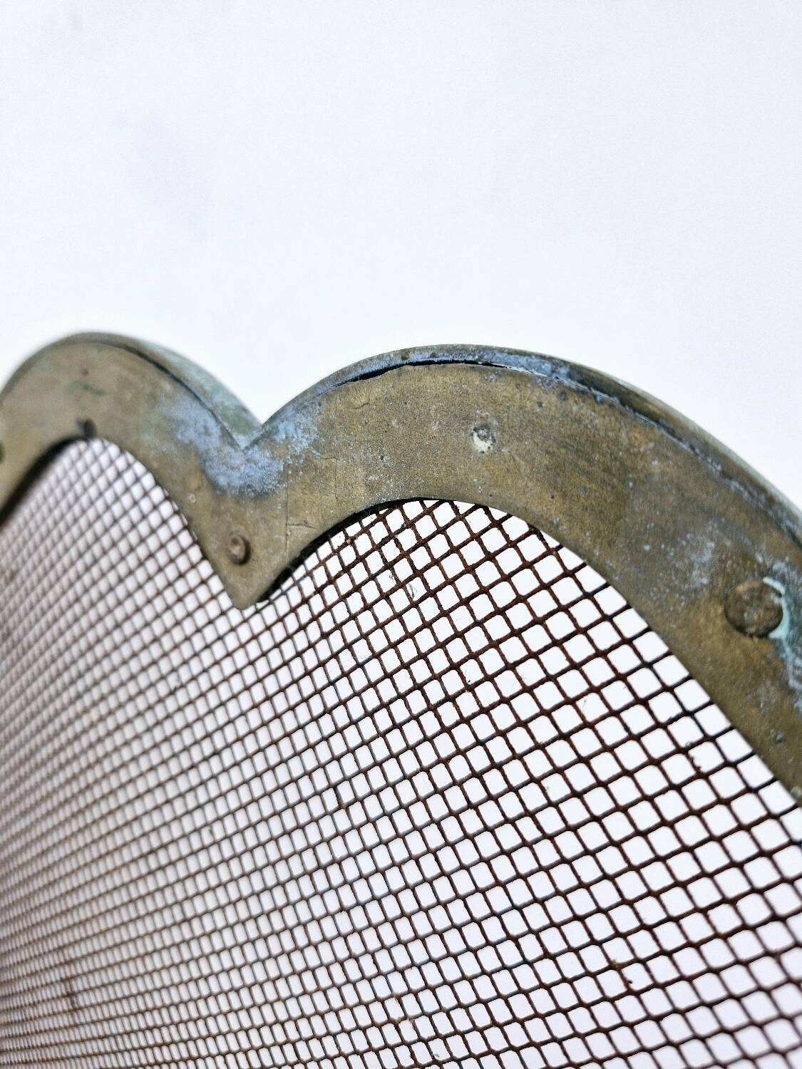 Old brass fire screen 75x38cm fireplace protection screen