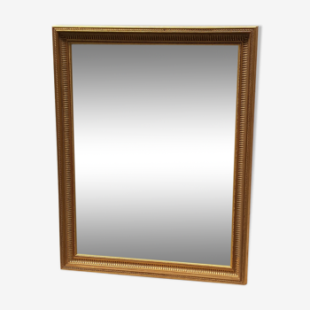Miroir doré  de style Louis XVI dit à canaux 91x71cm