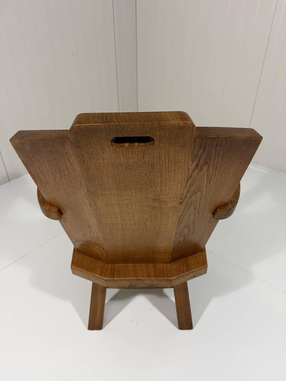 Rustic brutalist arm chair solid oak 1960’s