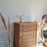 Rattan chest of drawers circa 1970, Dal Vera