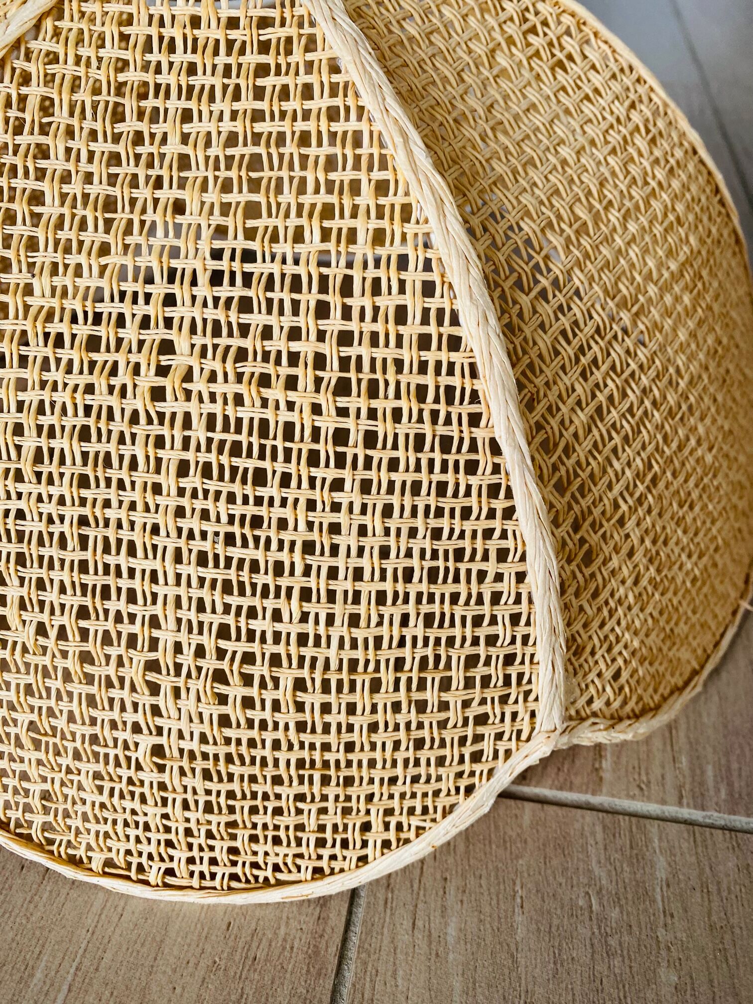 Duo d’abats jours vintage en osier
