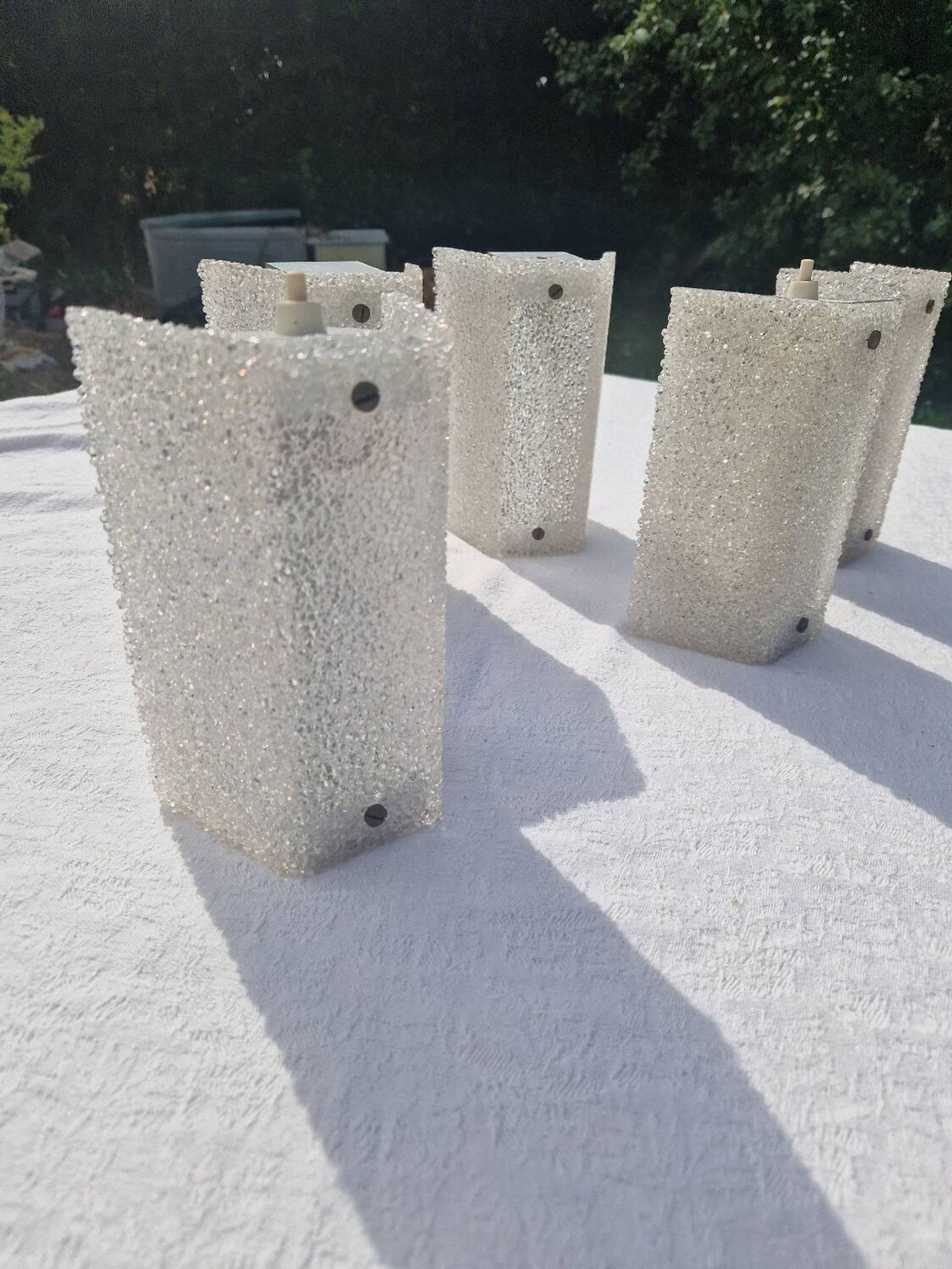 5 perspex wall lights, 1960s-70s