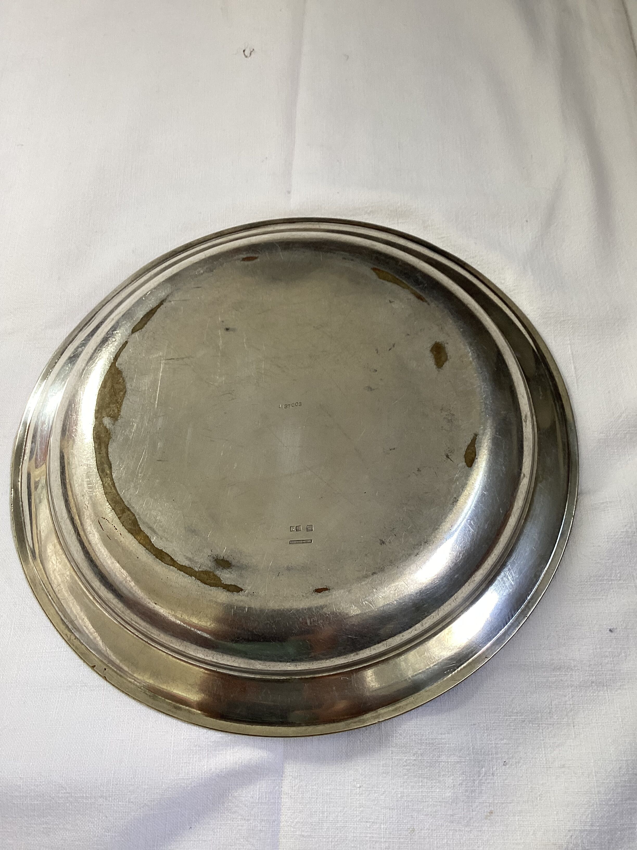 Old Christofle silver metal dish dimension: height -3cm- diameter 25cm-