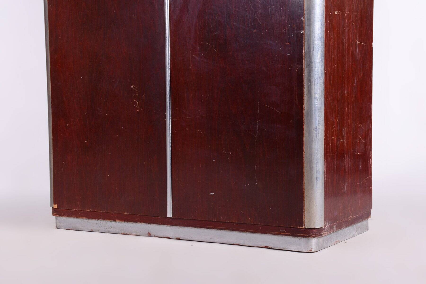 Bauhaus Wardrobe in Walnut attributed to Vichr and Spol, 1930s