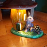 Ceramic lamp children's room, hare and tortoise