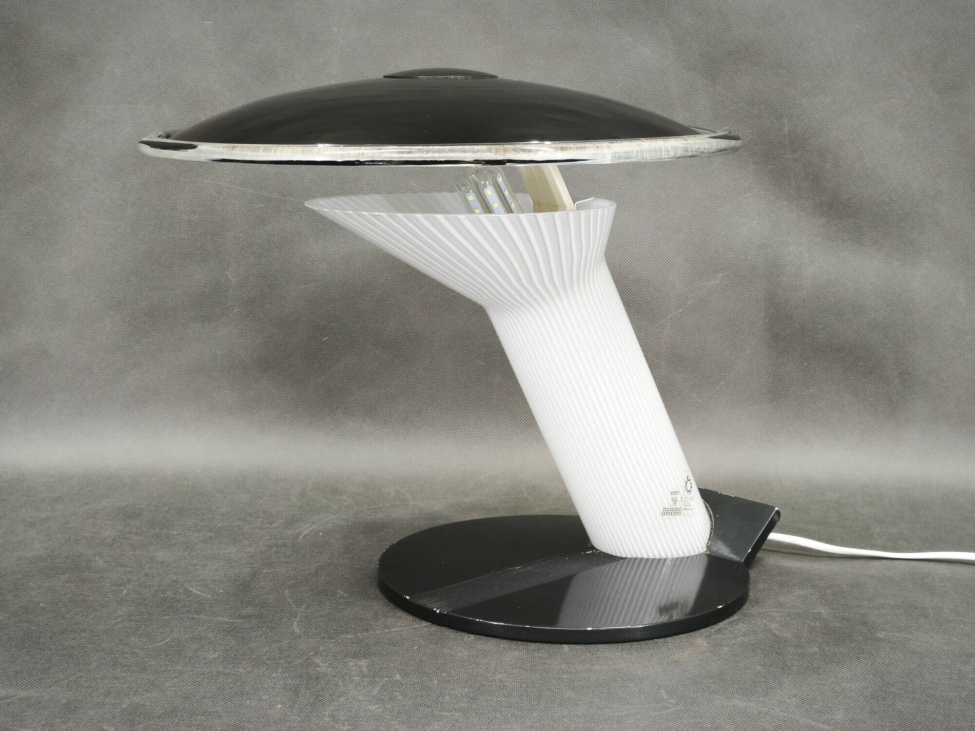 1970s Leucos Italian Space Age Murano Glass Table Lamp