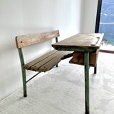Ancien pupitre d’école double vintage Colman Thonon 1950-1960