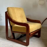 Yellow velvet sled chairs