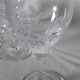 5 small engraved crystal stemmed glasses