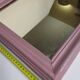 Old rectangular mirror, old pink color, silver patina 50 cm