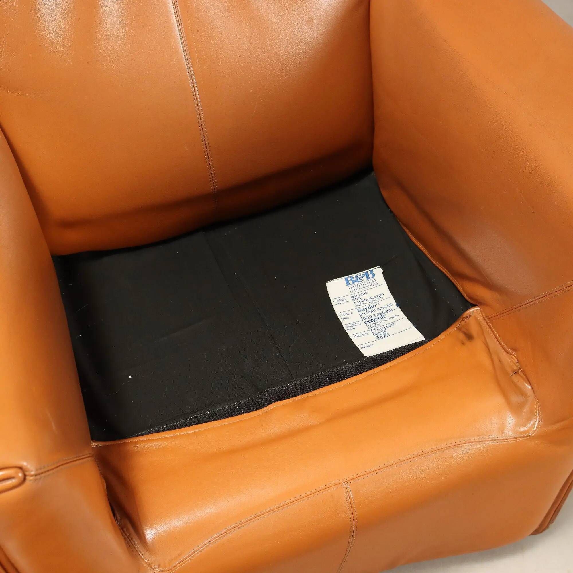 Vintage B&B armchairs Laurianetta design by Afra and Tobia Scarpa from the 1980s.