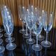 Lot 8 flûtes à champagne cristal taillé pied torsadé epis cristal d'arques