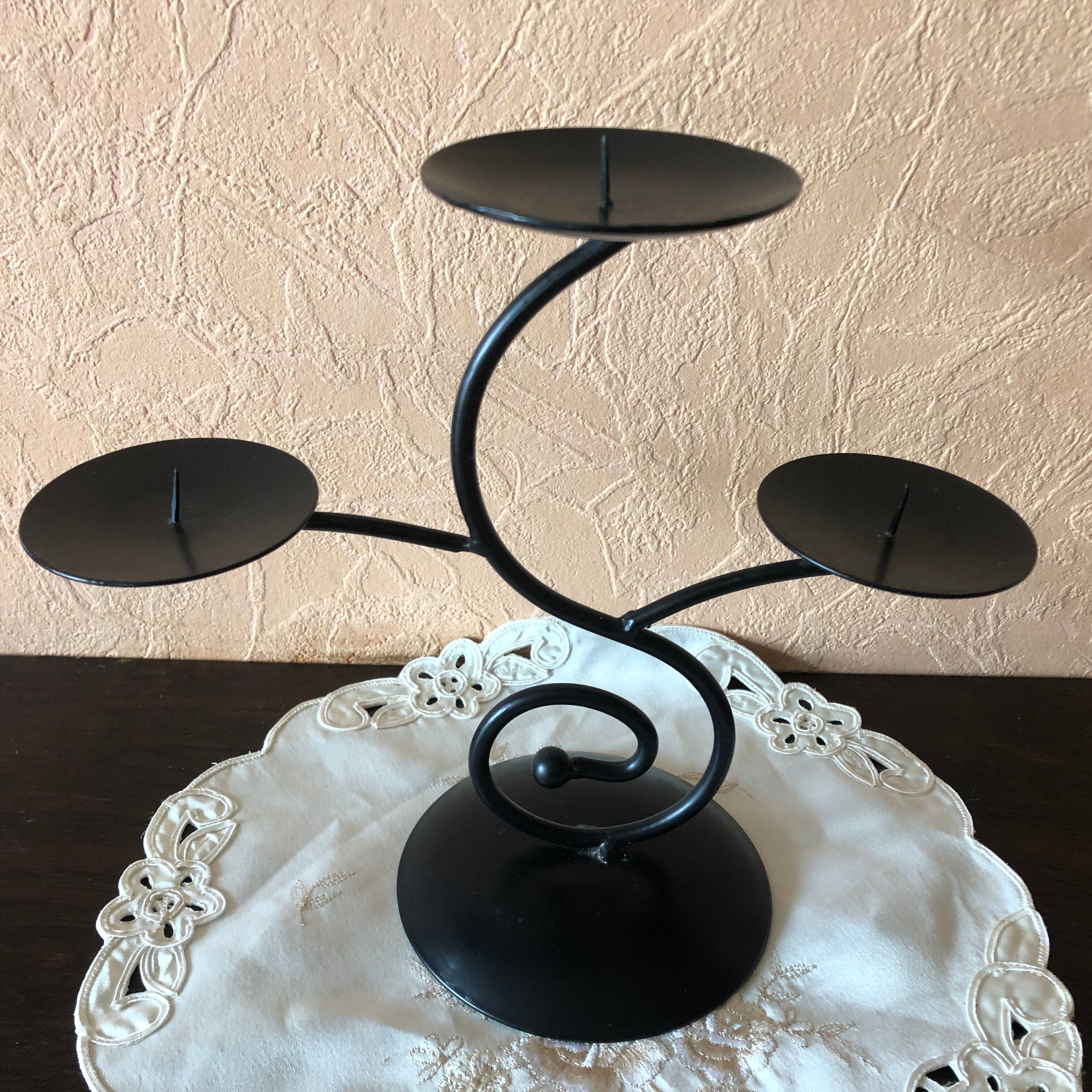 Candlestick black 3 branches candlestick