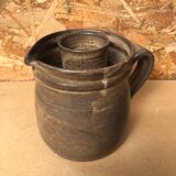 Old Vintage Brown Stoneware Carafe Refresher Pitcher
