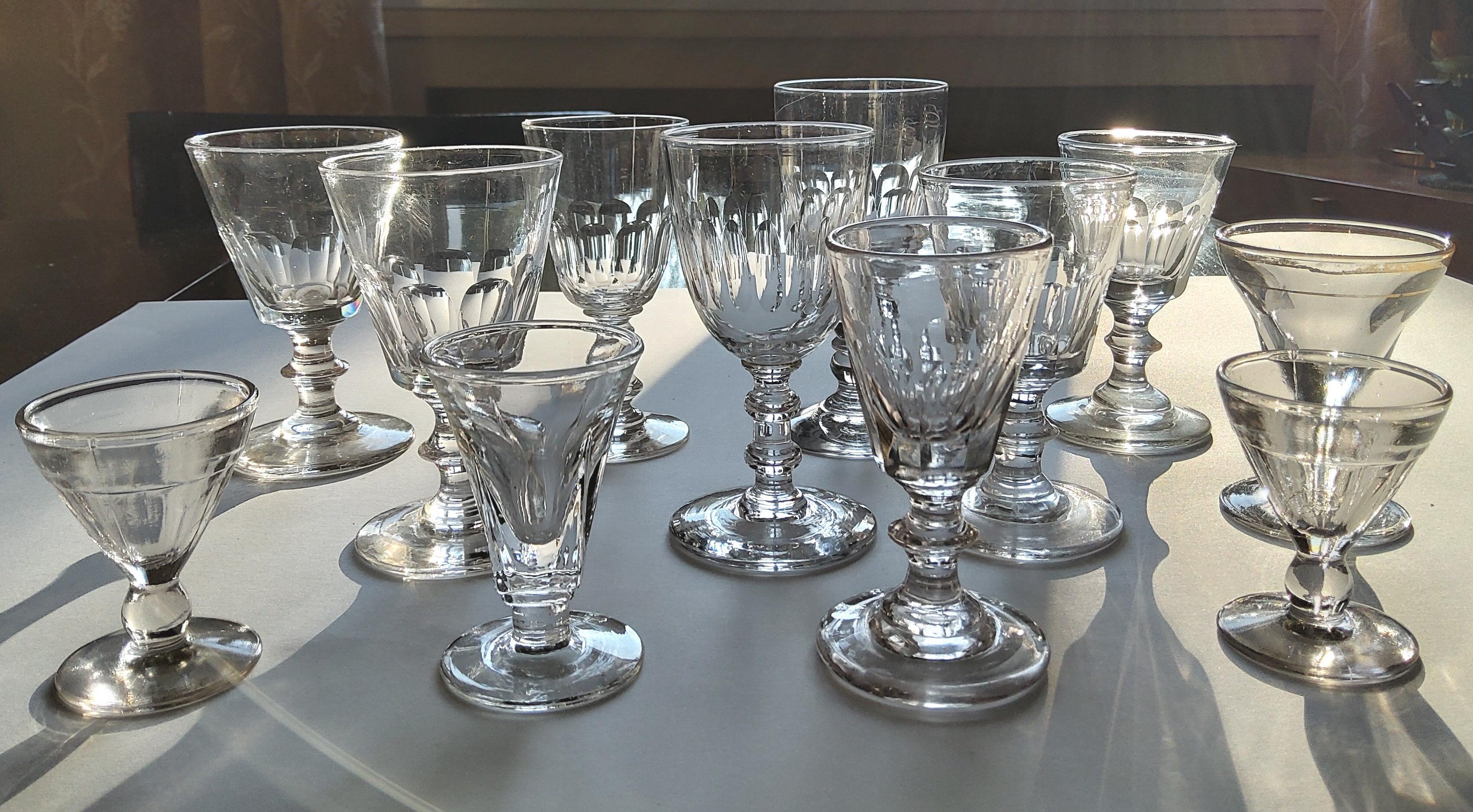 Set of antique glasses