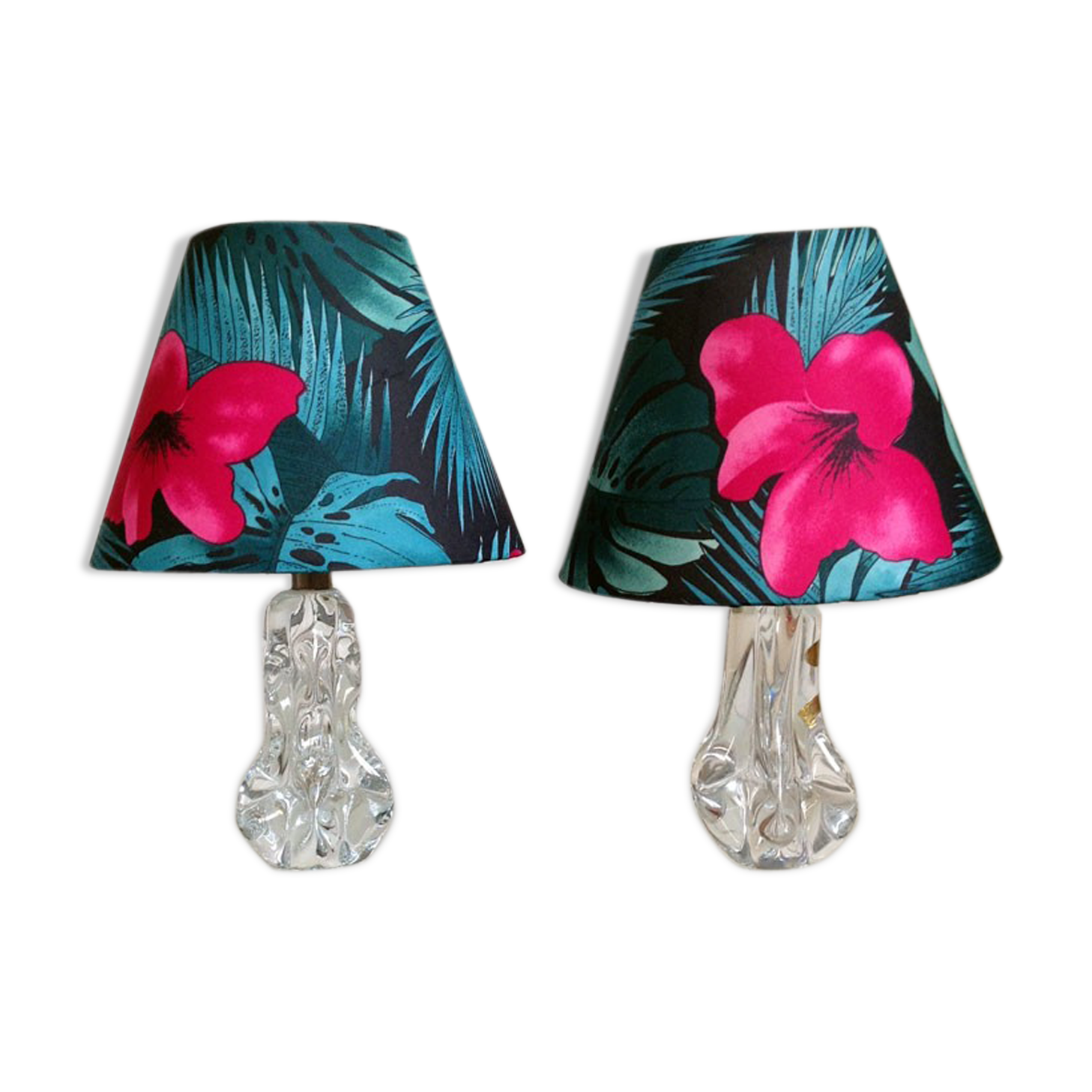 Pair of Crystal x jungle lamp
