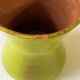 3 large green and yellow enameled ceramic cups, signed