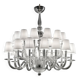 Oversized Modern Murano Glass Chandelier in Crystal Clear