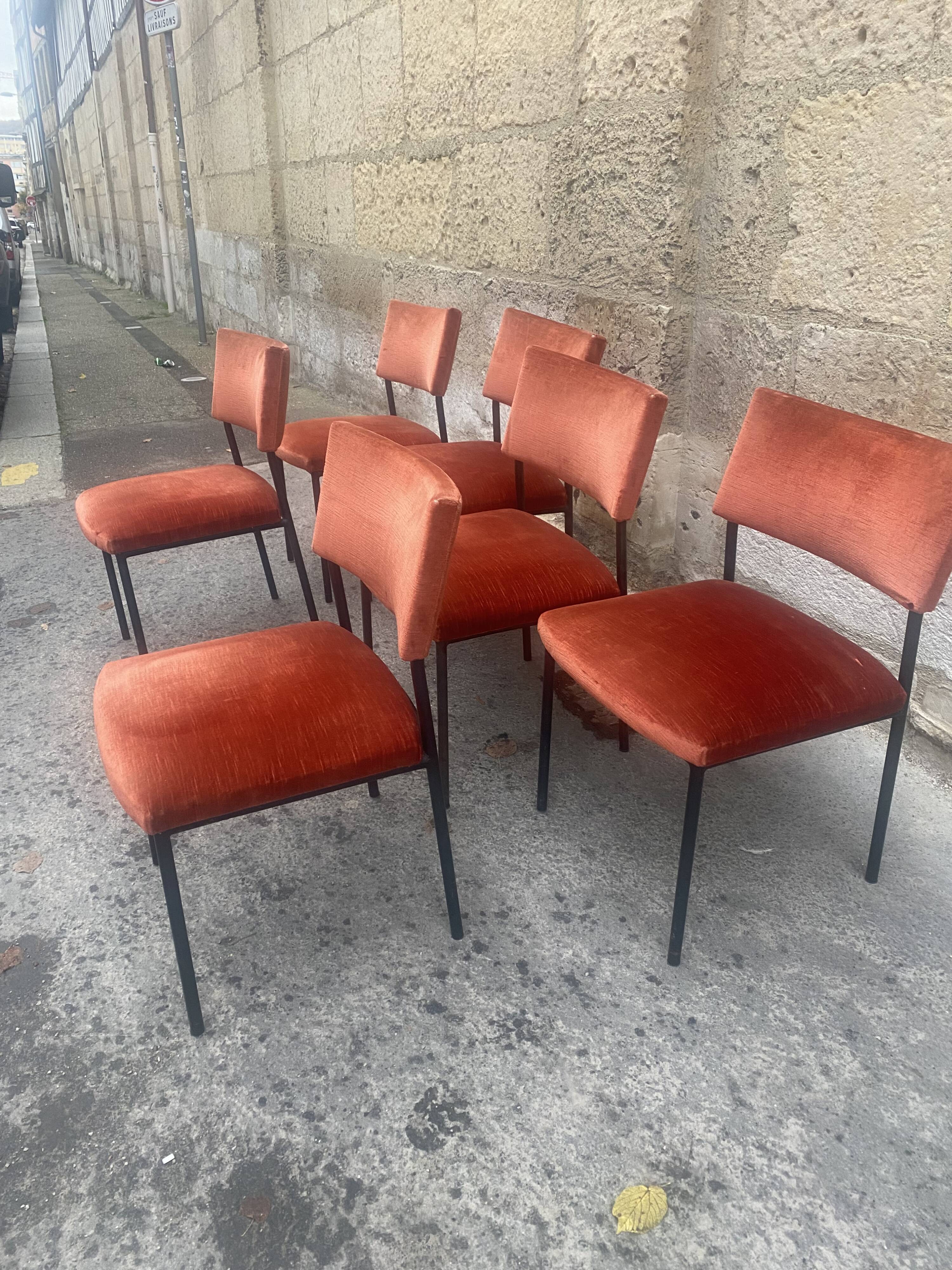 6 Chairs 764 by Joseph Andre Motte, Steiner Editions, 1950