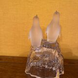 Penguins on crystal block