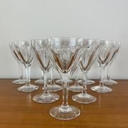 12 crystal wine glasses Lorraine Lemberg Bristol size