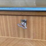 Vintage Scandinavian secretary in lacquered wood with display cabinet and drawers