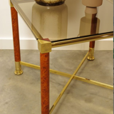 Brass coffee table with glass top