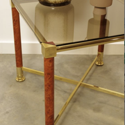 Brass coffee table with glass top