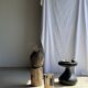 Brown and black petrified wood side table H35 D27 - 3333