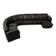 De Sede modular 7-piece mid-century leather sofa in black – Swiss icon