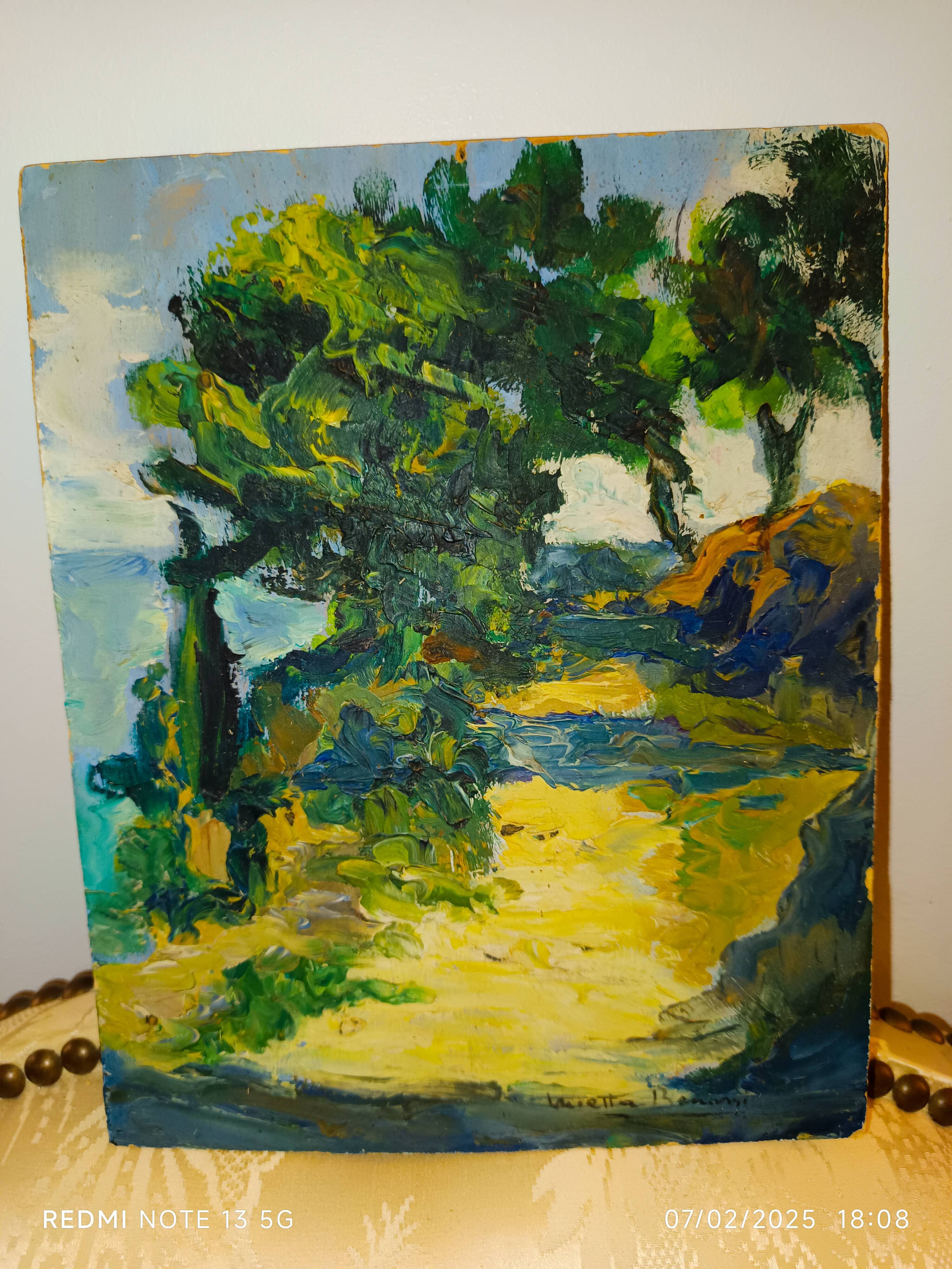 oil on panel by the Italian painter Mietta Benassi, 1950s/1960s