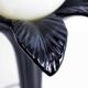 Lampe "palmier" en faïence et verre opalin