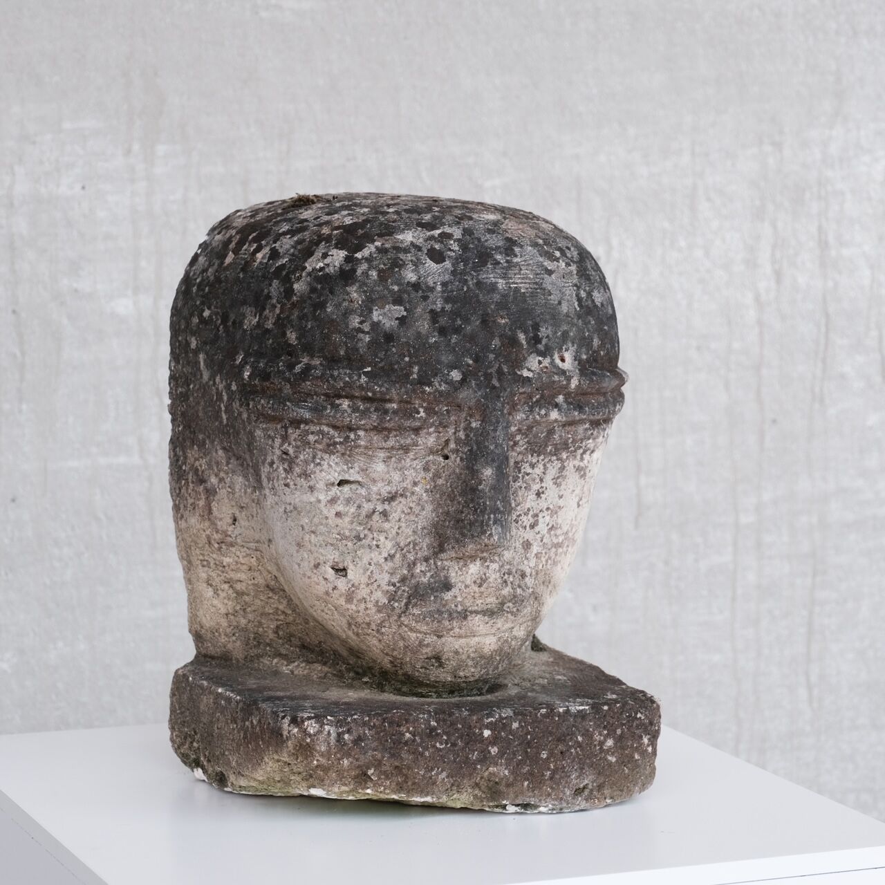 Unusual carved stone french head sculpture