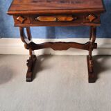 Solid wood console.