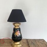 19th century ceramic lamp base, 2 m fabric cable