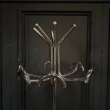 1960s chrome-plated aluminum parrot coat rack with tripod base