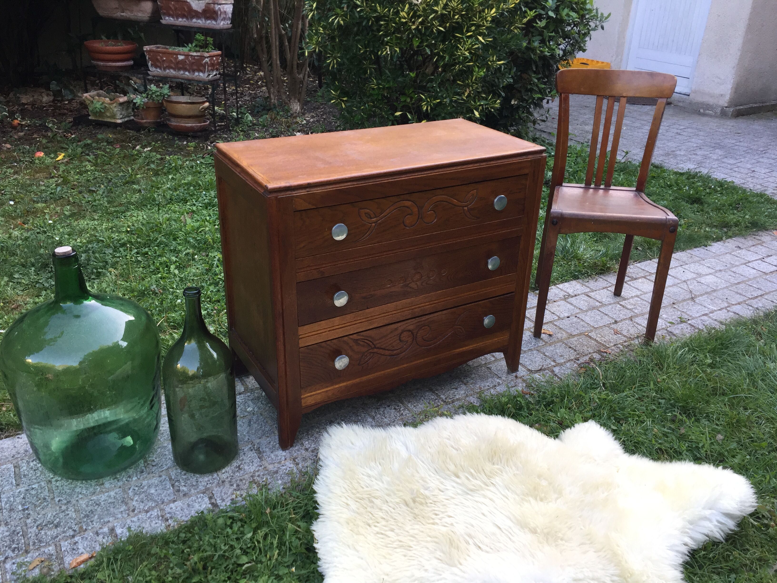 Chest of drawers vintage 1940 in oak