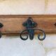 Old wooden wall coats door with six floors