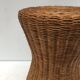 Tabouret diabolo en rotin tressé