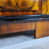 Art deco dining room sideboard in briar with upstand, 1940s